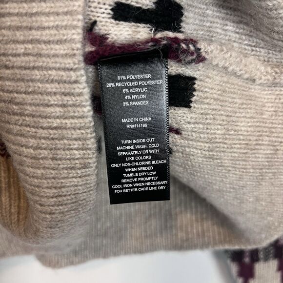 NWT Frye Women Size XL Fair Isle Crewneck Sweater Relaxed Aztec With a Flaw - Picture 5 of 10